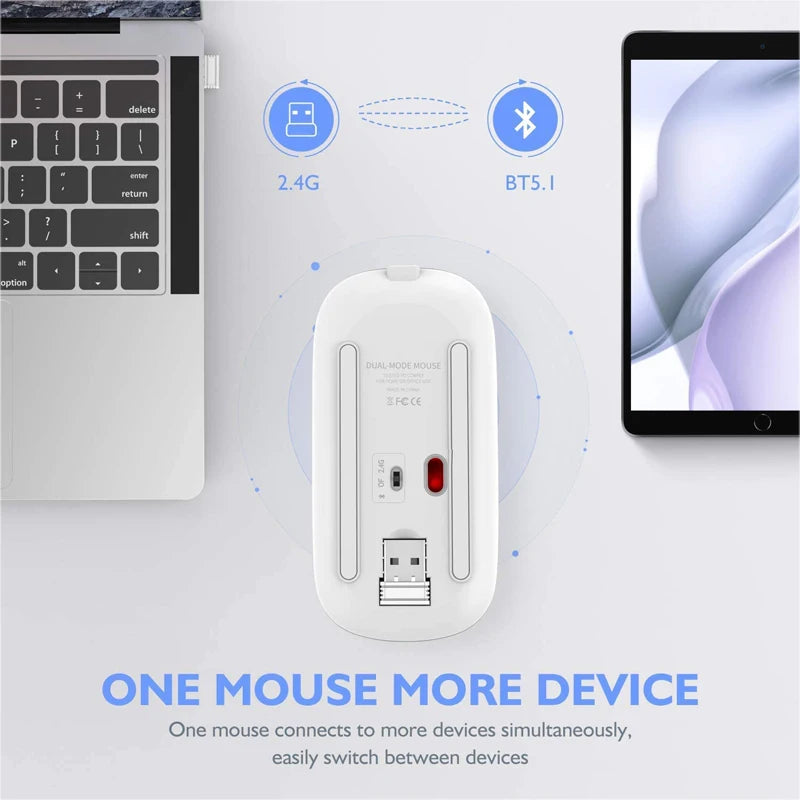 LED Wireless Mouse USB Rechargeable Bluetooth