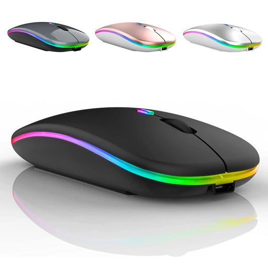 LED Wireless Mouse USB Rechargeable Bluetooth